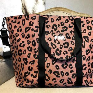 PINK Leopard Print Tote Shoulder Bag Duffle